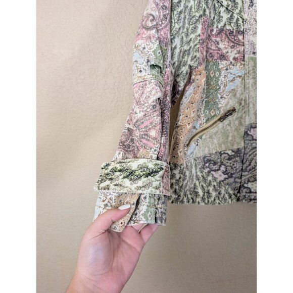 NWT Free People Nadia Moto Jacket Mixed Print ASO Devi Never Have I ever - Picture 9 of 14